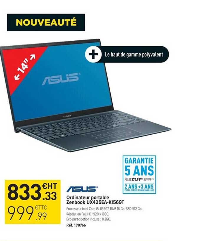 ordinateur portable zenbook ux425ea-ki569t asus