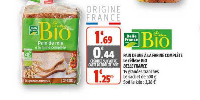 pain de mie à la farine complète le réflexe bio belle france