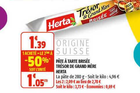 pâte à tarte brisée trésor de grand mère herta