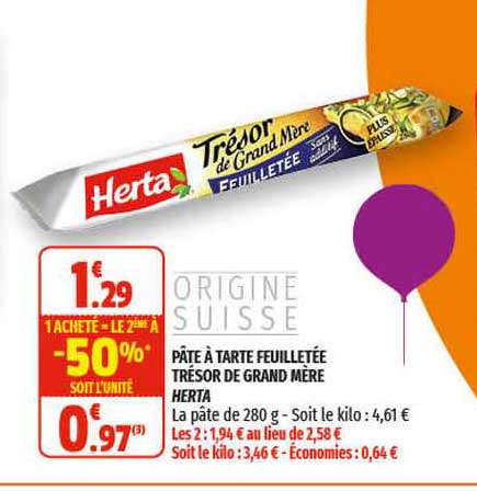 pâte à tarte feuilletée trésor de grand mère herta