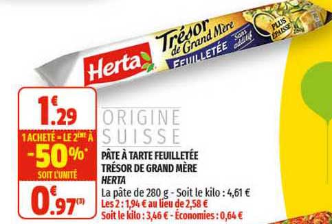 pâte à tarte feuilletée trésor de grand mère herta