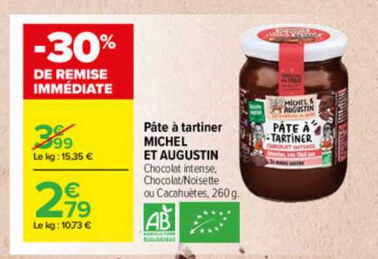 Pâte à Tartiner Michel Et Augustin