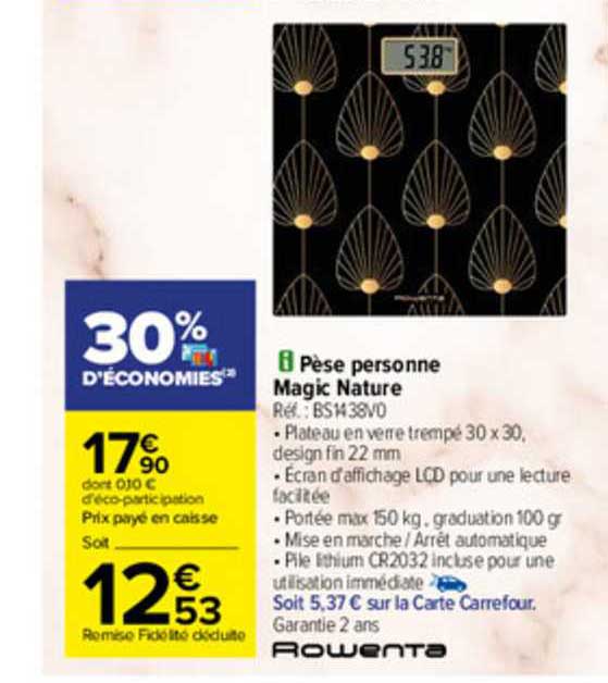 pèse personne magic nature rowenta