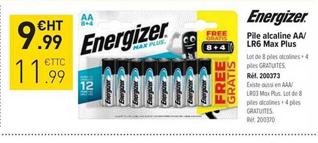 Pile Alcaline Aa-lr6 Max Plus Energizer