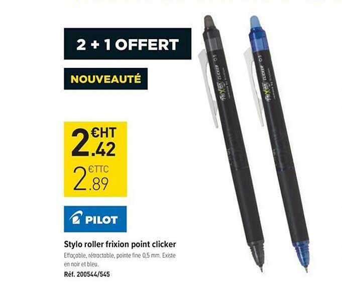 pilot stylo roller frixion point clicker
