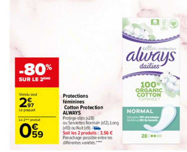 protections féminines cotton protection always