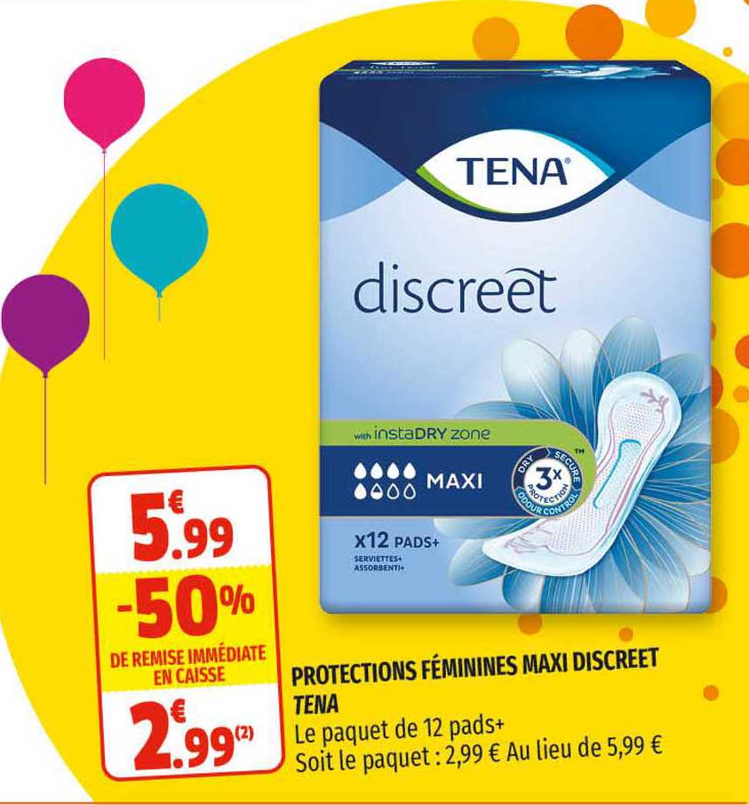 protections féminines maxi discreet tena