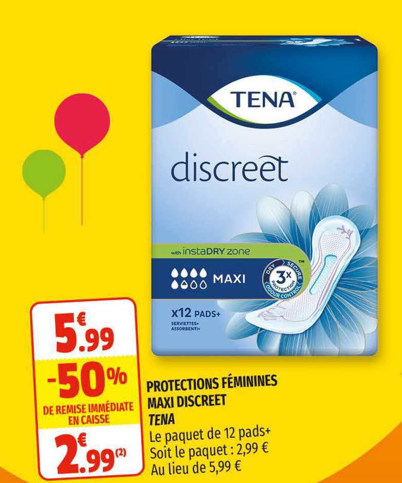protections féminines maxi discreet tena