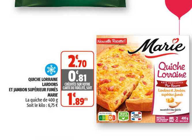 Quiche Lorraine Lardons Et Jambon Supérieur Fumés Marie