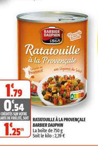 ratatouille à la provençale barbier dauphin