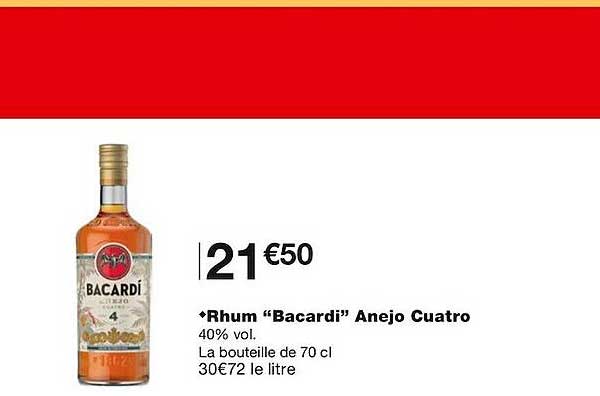 rhum "bacardi" anejo cuatro