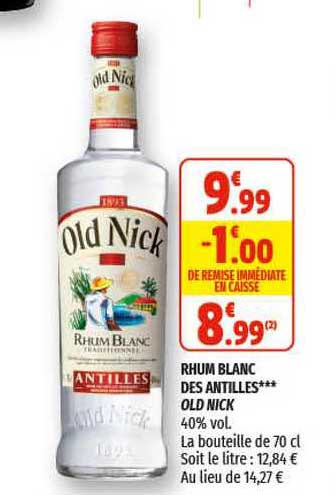 rhum blanc des antilles old nick