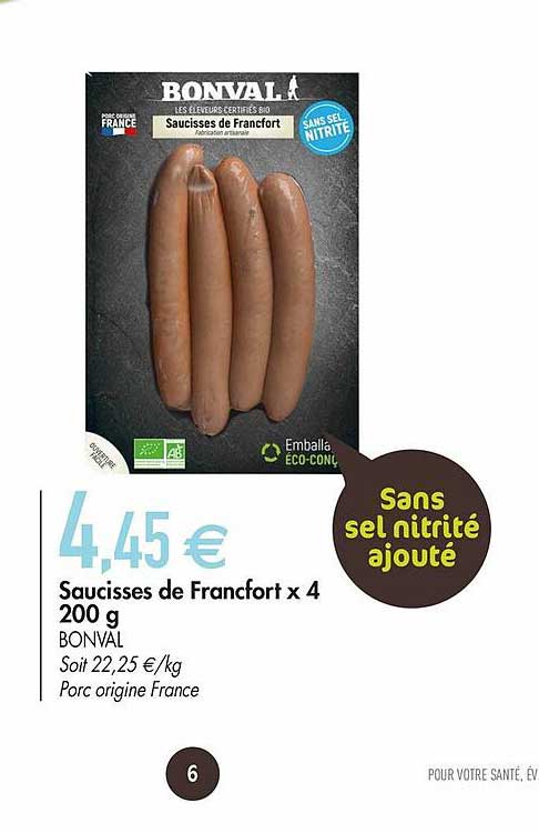 saucisses de francfort x4 200 g