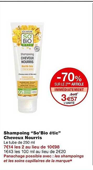 shampoing "so'bio étic" cheveux nourris