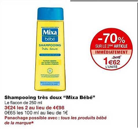 shampooing très doux "mixa bébé"