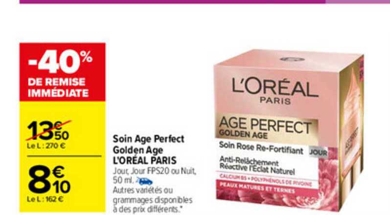 Soin âge Perfect Golden âge L'oréal Paris