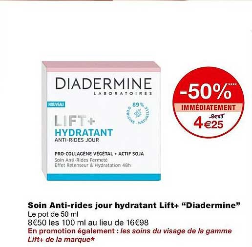 soin anti-rides jour hydratant lift+ "diadermine"