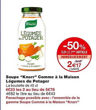 soupe "knorr" comme à la maison légumes du potager