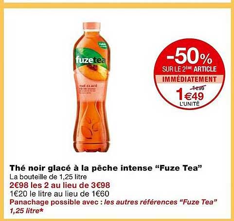 Thé Noir Glacé à La Pêche Intense "fuze Tea"