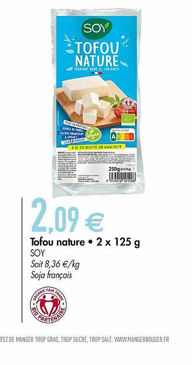Tofou Nature 2 X 125 G Soy