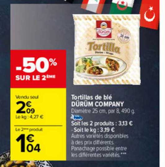 tortillas de blé dürüm company