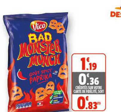 vico bad monster munch goût spicy paprika