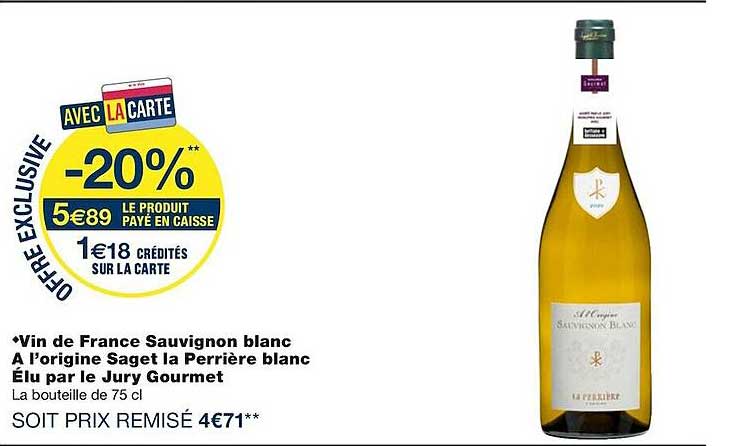 vin de france sauvignon blanc à l'origine saget la perrière blanc élu par le jury gourmet