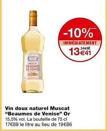 vin doux naturel muscat "beaumes de venise" or