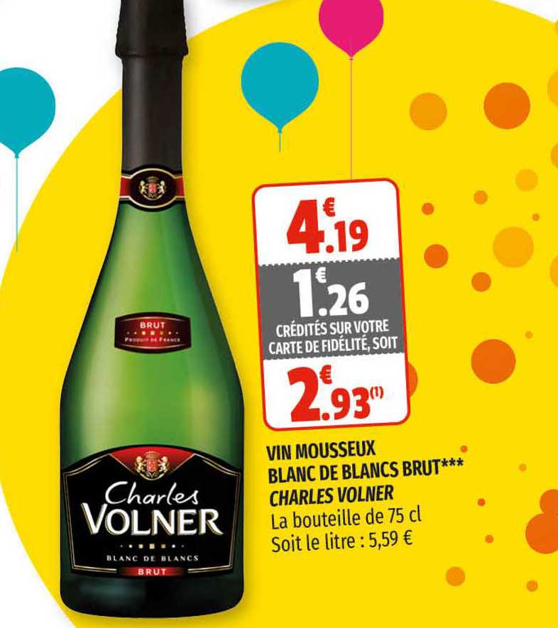 vin mousseux blanc de blancs brut charles volner