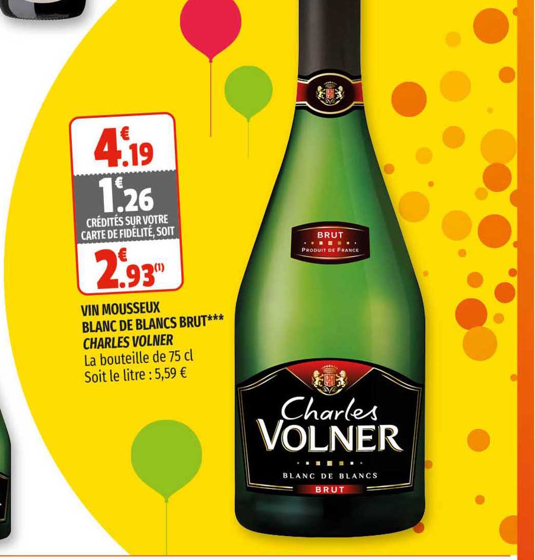 vin mousseux blanc de blancs brut charles volner