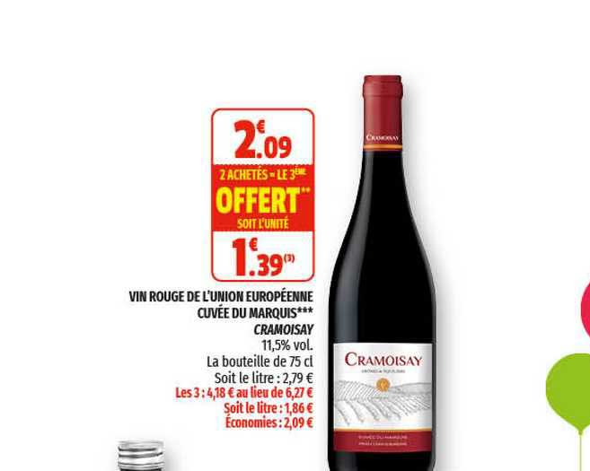 vin rouge de l'union européenne cuvée du marquis cramoisay