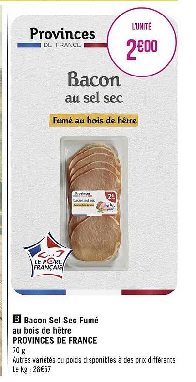 baon sel sec fumé au bois de hêtre provinces de france