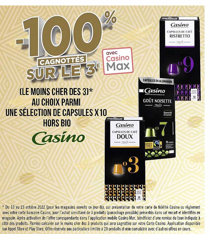Capsules X1 Hors Bio Casino