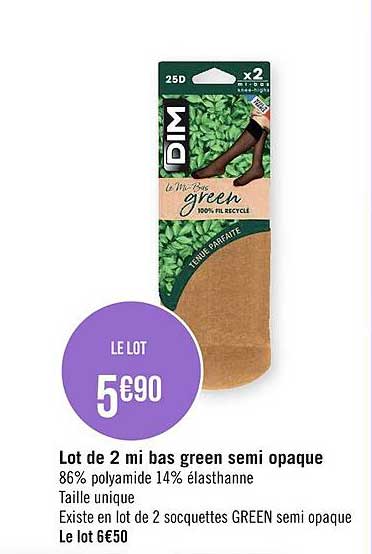 lot de 2 mi bas green semi opaque