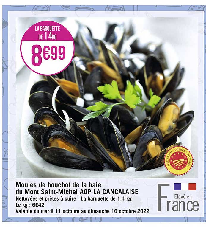 moules de bouchot de la baie du mont saint-michel aop la cancalaise