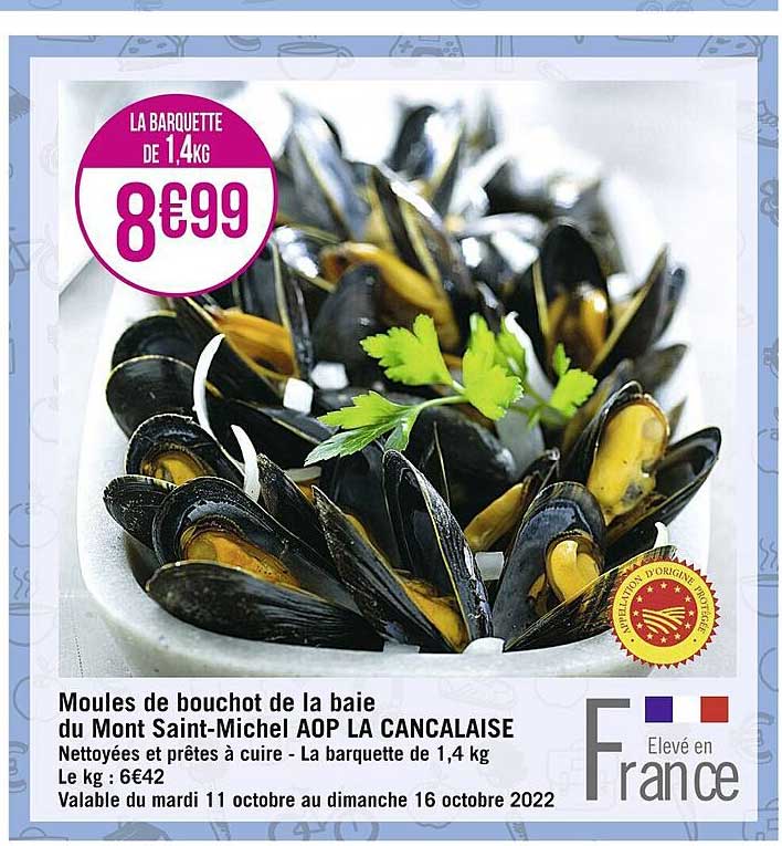 moules de bouchot de la baie du mont saint-michel aop la cancalaise