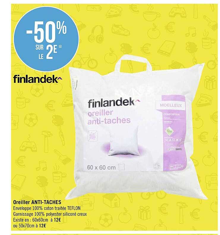 oreiller anti tâches finlandek