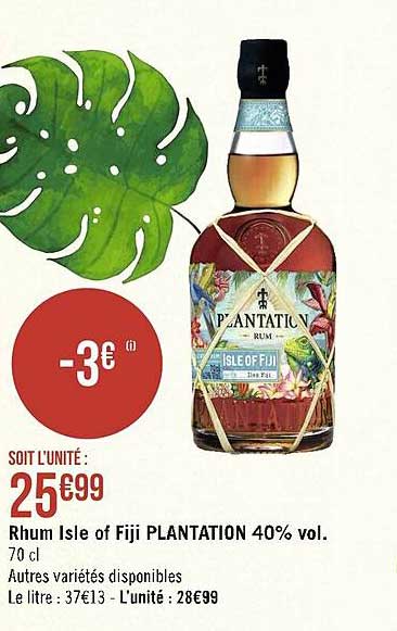 rhum isle of fiji plantation 40% vol.