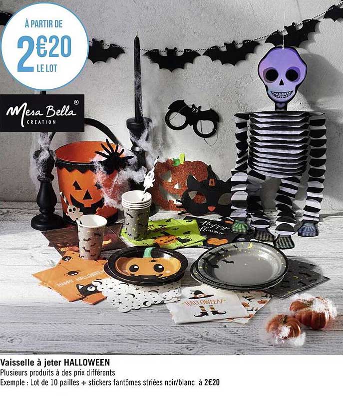 vaisselle à jeter halloween mesa bella création
