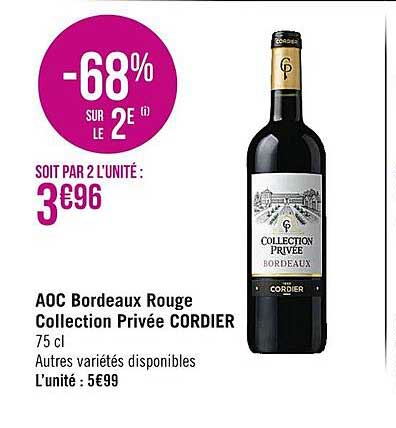 aoc bordeaux rouge collection privée cordier