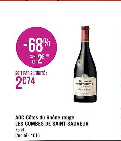 aoc côtes du rhône rouge les combes de saint-sauveur