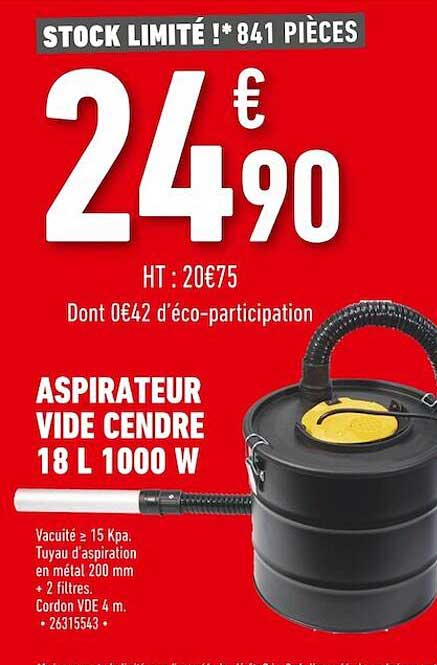 aspirateur vide cendre 18l 1000 w