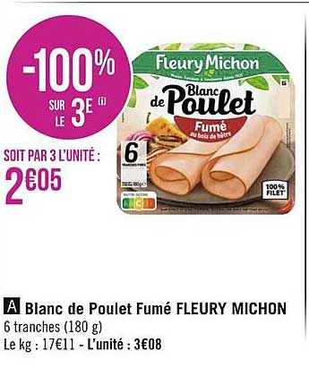blanc de poulet fumé fleury michon