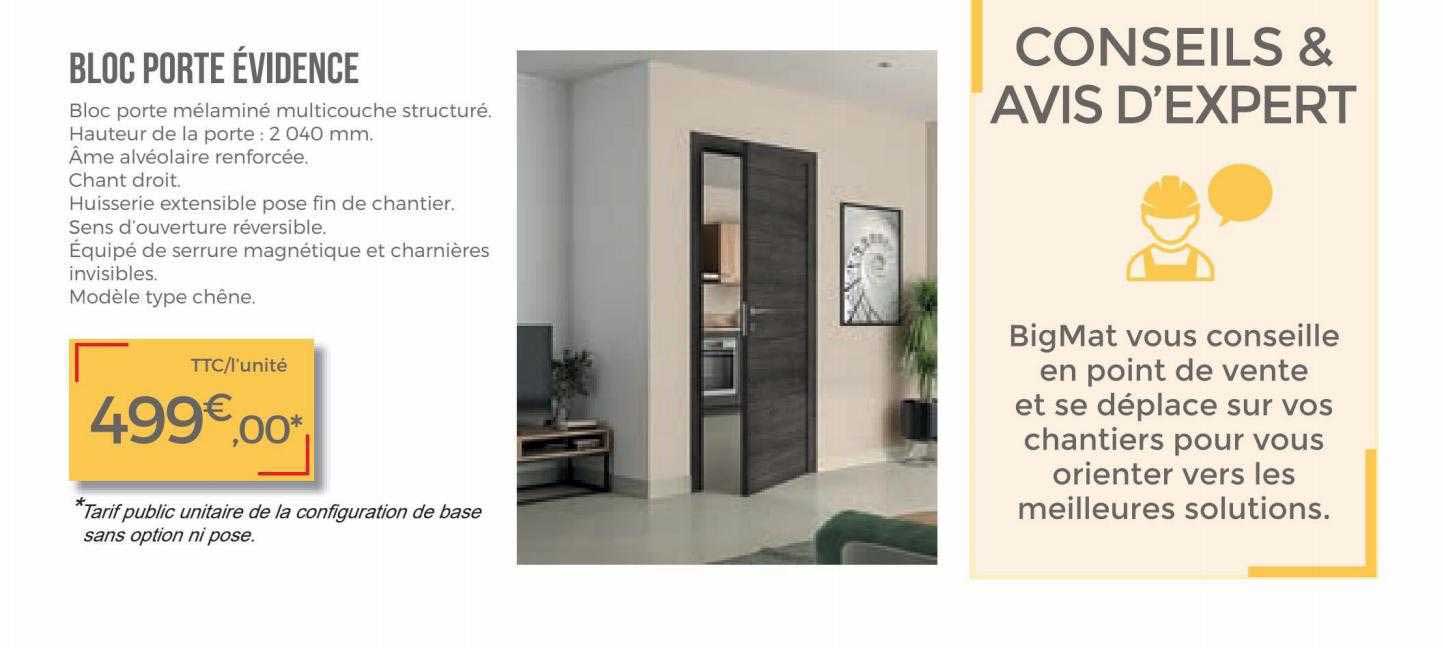 bloc porte évidence