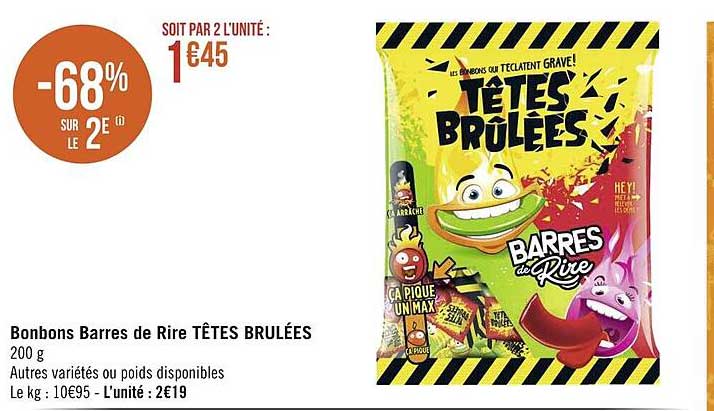 bonbons barres de rire têtes brûlées