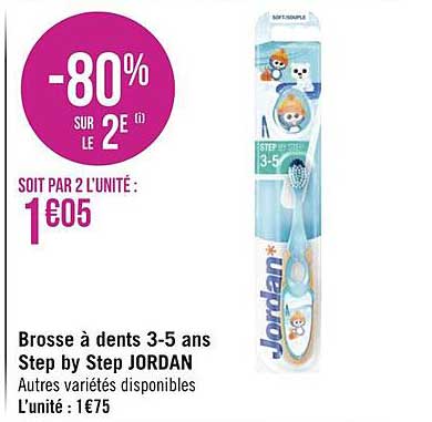 brosse à dents 3-5 ans step by step jordan