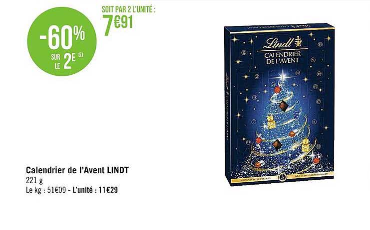 calendrier de l'avent lindt