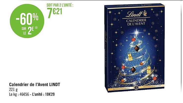 calendrier de l'avent lindt