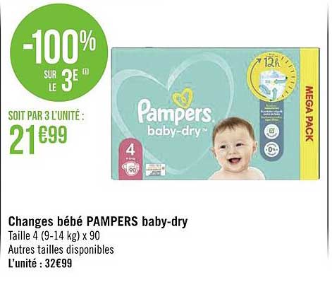 changes bébé pampers baby-dry