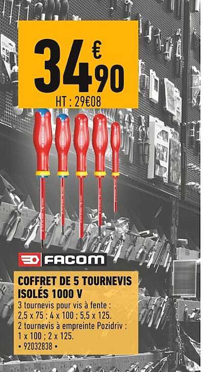 coffret de 5 tournevis isolés 1000 v facom